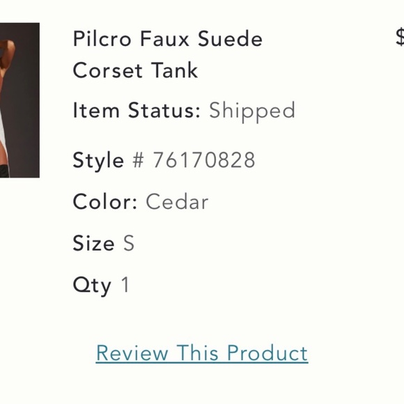 Pilcro Faux Suede Corset tank - Picture 3 of 3